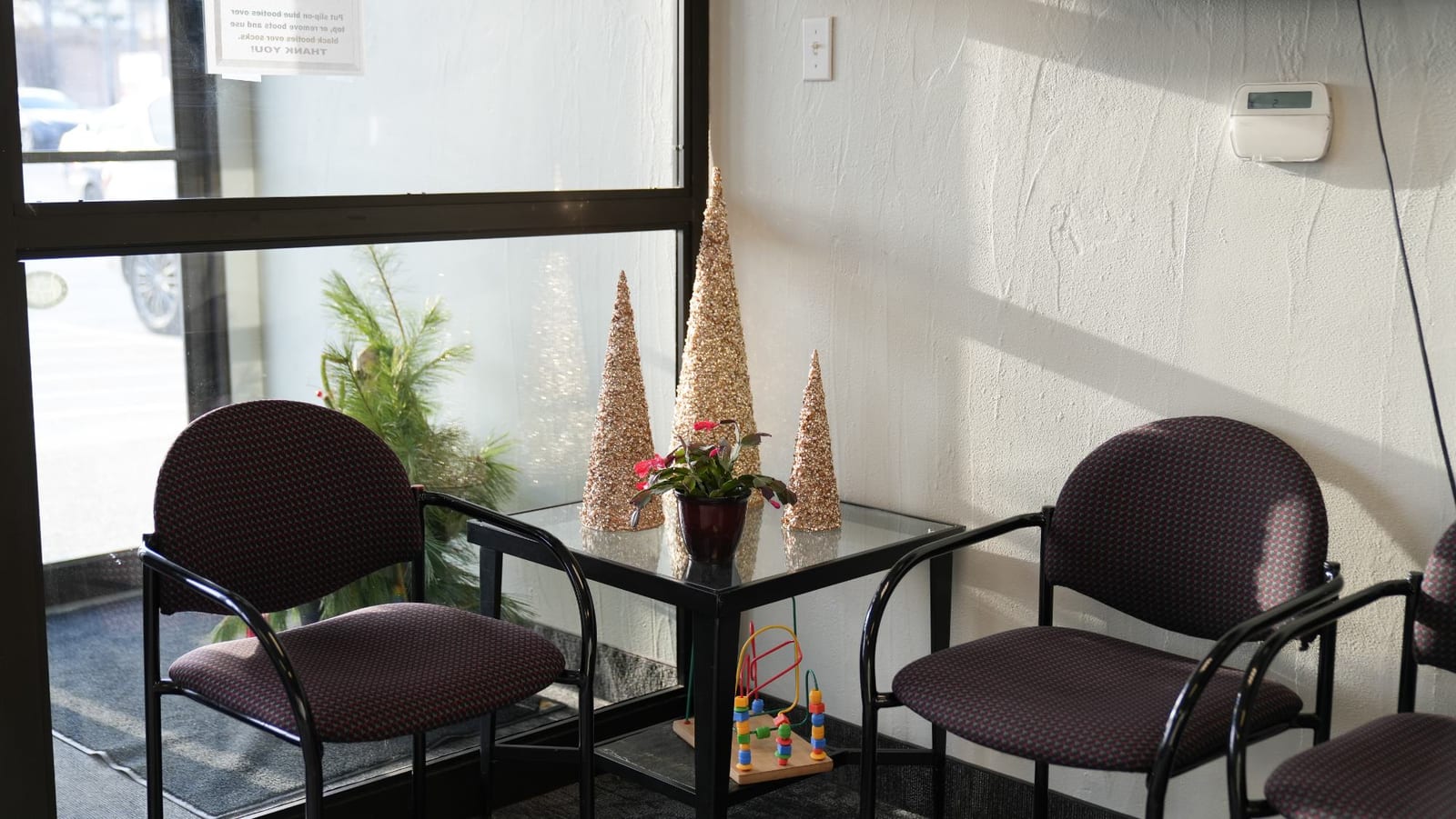 Waiting area seating at Life Chiropractic Centre, Burlington