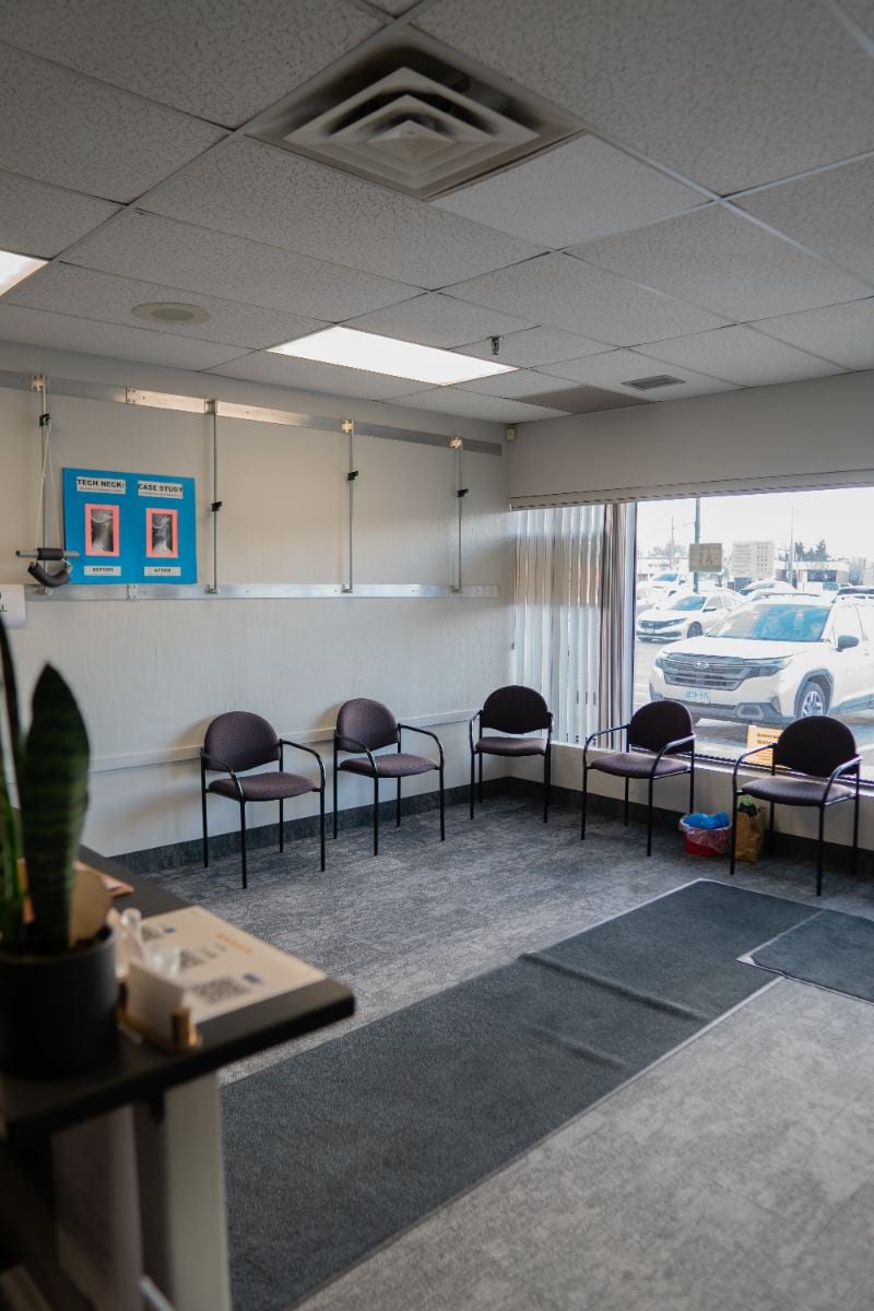 Waiting room at Life Chiropractic Centre, Burlington, Ontario